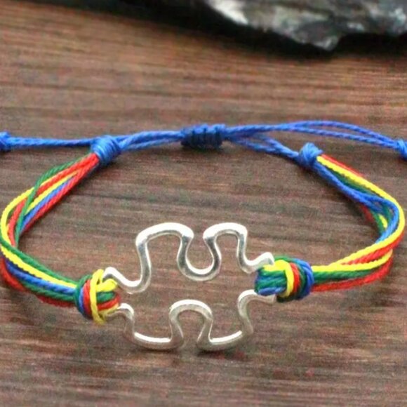 Autism Awareness Bracelet Puzzle Piece Charm Bracelet - Picture 1 of 1